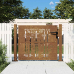 Sodo vartai, 100x75 cm, Corten plienas, kvadratinis dizainas
