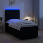 LED lovos čiužinys su LED ap&scaron;vietimu Juoda 90 x 190 cm Audinys