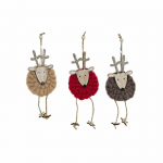 Kalėdų papuo&scaron;alai DKD Home Decor Poliesteris Medžio &Scaron;iaurės elnias (3 pcs) (8 x 3 x 26 cm)