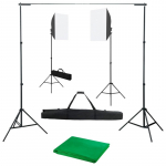 Fotostudijos komplektas su &scaron;viesdėžėmis ir fonu