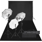 Fotostudijos rinkinys su ap&scaron;vietimo rinkiniu ir fonu