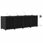 Sodo vazonas 4 pcs Juoda 160 x 40 x 53 cm Plienas