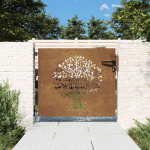 Sodo vartai, 85x75 cm, Corten plienas, medžio ra&scaron;tas