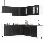 Virtuvinių spintelių komplektas, 11 dalių, Kalmar, juoda