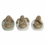 Dekoratyvinė figūrėlė Home ESPRIT Balta Žalia Buda Rytieti&scaron;kas 10 x 9 x 10,5 cm (3 vnt.)