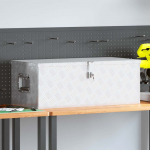 Daiktadėžė, sidabrinės spalvos, 80x39x30cm, aliuminis