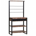 Virtuvės lentyna Daugiakartis ir Juodas 80 x 40 x 160 cm