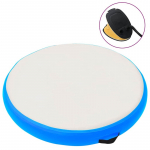 Gimnastikos kilimėlis su pompa, mėlynas, 100x100x15cm, PVC