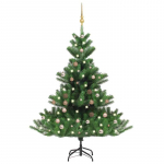Dirbtinis normandi&scaron;kas kėnis su LED/žaisliukais, žalias, 180cm