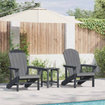 Sodo Kėdė 2 pcs &Scaron;viesiai pilka 82 x 74 x 92 cm Polietilenas