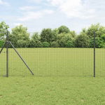 Tvora su stulpais Pilka 1,4 x 10 m Plienas ir PVC