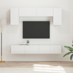 TV spintelių komplektas 4 pcs Auk&scaron;tai blizganti balta
