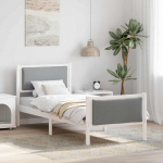 Lovos rėmas su galvūgalio &Scaron;viesiai pilka 75 x 190 cm audinys