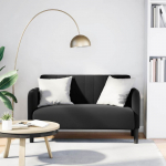 Dvivietė sofa, juoda, 109 cm, aksomas
