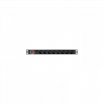 Lanberg Power Distribution unit (PDU) 19" 1U 16A 2m 8X Schuko oulets | PDU-08F-0200-BK