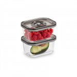 Caso | Glass Vacuum Containers with Plastic Lid (2 pcs) | VacuBoxx Eco-Duo S | Transparent