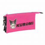 Trigubas penalas Kuromi Juoda Fuksija 22 x 12 x 3 cm