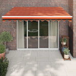 Automatinė i&scaron;traukiama markizė, oranžinė ir ruda, 3,5x2,5m