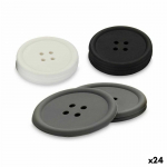 Padėklai Kinvara CH52542-13-D Balta Juoda Pilka Silikoninis Mygtukas 8,8 x 8,8 x 0,05 cm Rinkinys (24 vnt.)