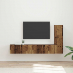 TV spintelių komplektas 3 pcs Senas medis Apdirbta mediena