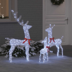 Elnių &Scaron;eima 3 pcs &Scaron;alta balta 68 x 26 x 127 cm audinys
