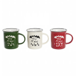 Puodelis DKD Home Decor Porcelianas Keramikos dirbinys (330 ml) (3 vnt.)