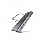 AXAGON USB-C 5Gbps TRIPLE 4K DISPLAY 11in1 Hub | HMC-4KX3