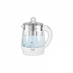 Adler | Kettle | AD 1299 | Electric | 2200 W | 1.5 L | Glass/Stainless steel | 360&deg; rotational base | White