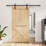 Slankios durys Natūrali ir juoda 100 x 210 cm