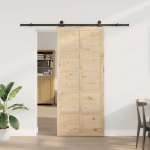 Slankios durys Natūrali 90 x 208 cm Pu&scaron;ies medienos masyvas