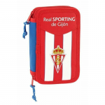 Dvigubo pie&scaron;tuko dėklas Real Sporting de Gij&oacute;n Balta Raudona 12.5 x 19.5 x 4 cm (28 Dalys)