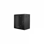 Lanberg | Rack cabinet 19" wall-mount 12U/600x450 (flat pack) with glass door | WF01-6412-10B | Black