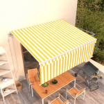 Automatiniu būdu i&scaron;traukiama markizė, geltona ir balta, 4x3m