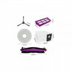 Midea V15 Spare Parts kit: 1x Side Brush, 2x Mop Pad, 1x Roller Brush, 1x Filter, 1x Dust Bag