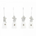 Kalėdų papuo&scaron;alai DKD Home Decor Derva Stiklas Angelas (4 pcs) (5 x 5 x 10.5 cm)