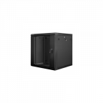 Lanberg | Rack cabinet 19" wall-mount 12U/600x600 (flat pack) with glass door | WF01-6612-10B | Black