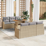 Sodo Sofų Rinkinys 7 pcs smėlio ir &scaron;viesiai pilkos spalvos