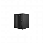 Lanberg | Rack cabinet 19" wall-mount 15U/600x600 (flat pack) with glass door | WF01-6615-10B | Black