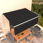 Rankiniu būdu i&scaron;traukiama markizė su uždanga, antracito, 4x3m