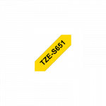 Brother | TZe-S651 Strong Adhesive Laminated Tape | Black on Yellow | TZe | 8 m | 2.4 cm