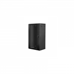 Lanberg | Rack cabinet 19" wall-mount 22U/600x450 (flat pack) with glass door | WF01-6422-10B | Black