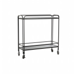 Konsolė DKD Home Decor Stiklas Juoda Metalinis (80 x 28 x 80,5 cm)