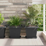 Kvadratinis gėlių vazonas 24 pcs Juoda 33 x 33 x 26 cm