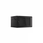 Lanberg | Rack cabinet 19" wall-mount 6U/600x450 (flat pack) with glass door V2 | WF01-6406-10B | Black