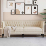 Trivietė chesterfield sofa, linas