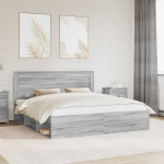 Lovos rėmas Pilkas Sonoma 200 x 200 cm Kietos pu&scaron;ies mediena