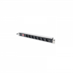 Aluminum outlet strip with switch | DN-95402 | Sockets quantity 7