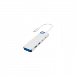 Hyper HyperDrive Flex 4 Port USB-C Combo Hub, White/Blue | HD5200BUGL
