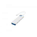 Hyper HyperDrive Flex 4 Port USB-C Hub, White/Blue | HD5201BUGL