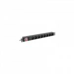 Lanberg Power Distribution Unit (PDU) 19" 1U 16A 2m 8x French Outlets | PDU-08E-0200-BK